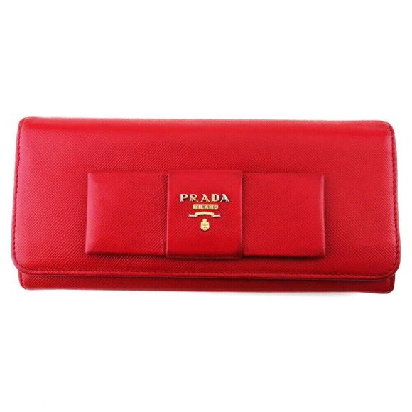 PRADA Long Wallet Ribbon Safiano Leather Authentic - Picture 1 of 11